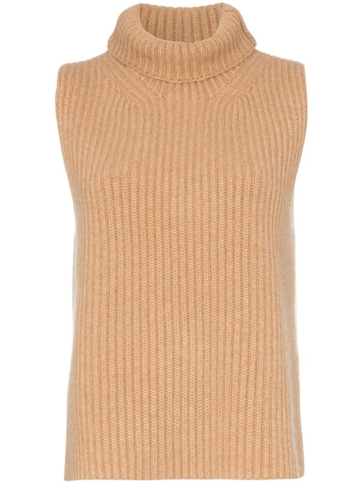 Khaite Lois Sleeveless Turtleneck Cashmere Jumper - Neutrals
