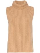 Khaite Lois Sleeveless Turtleneck Cashmere Jumper - Neutrals