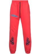 Rochambeau Flame Print Track Pants - Red
