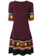 Etro Embroidered Shift Dress - Pink & Purple