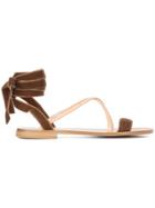 Fabio Rusconi Velvet Ribbon Sandals - Brown