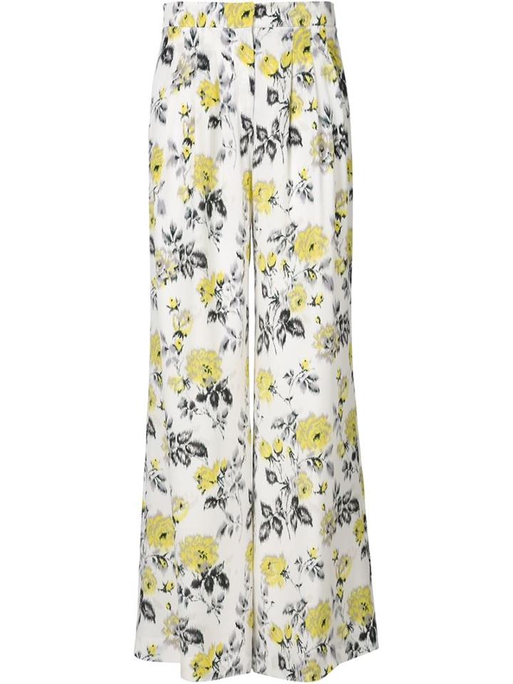 Carolina Herrera Rose Print Wide Leg Trousers