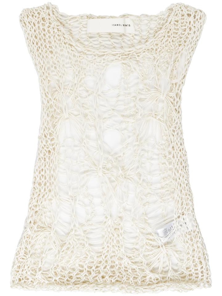 Isabel Benenato - Spiderweb Top - Women - Cotton - 42, Women's, Nude/neutrals, Cotton