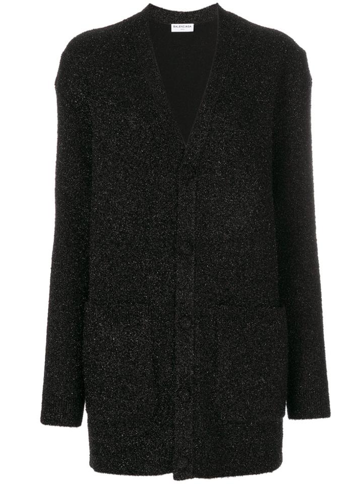 Balenciaga Glitter Detail Cardigan - Black