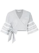 Jonathan Simkhai Striped Ruffle Blouse - Grey