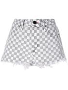 Alexander Wang Checkered Denim Shorts - Grey