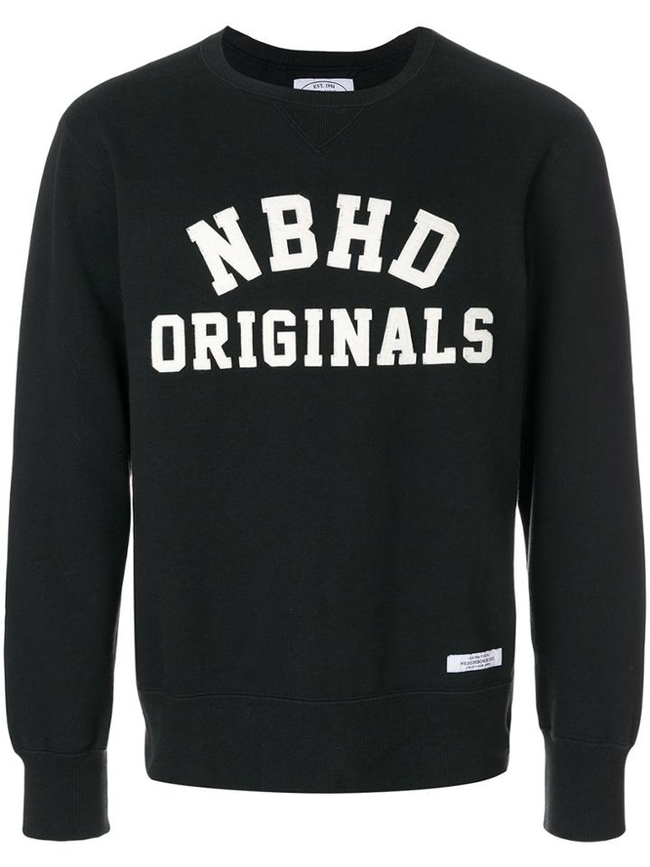 Neighborhood Applique Logo Sweatshirt - Black