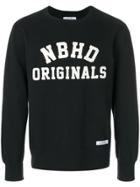Neighborhood Applique Logo Sweatshirt - Black