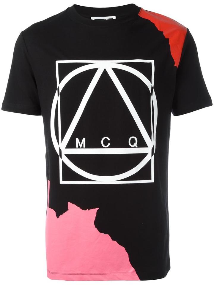 Mcq Alexander Mcqueen Abstract Glyph Icon Print, Men's, Size: Large, Black, Cotton