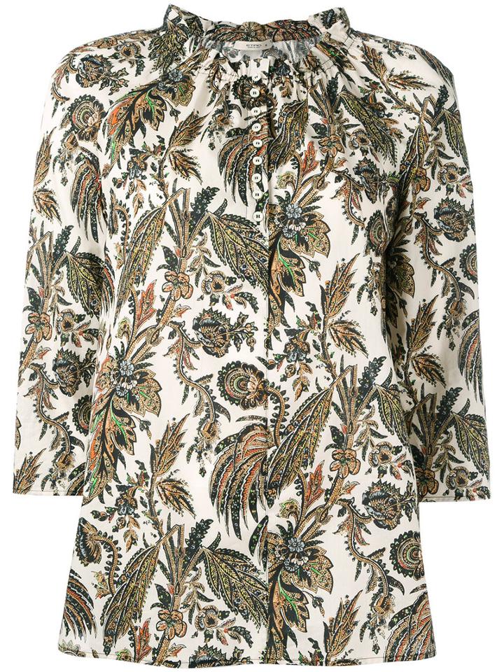 Etro Floral Print Blouse, Women's, Size: 48, Cotton
