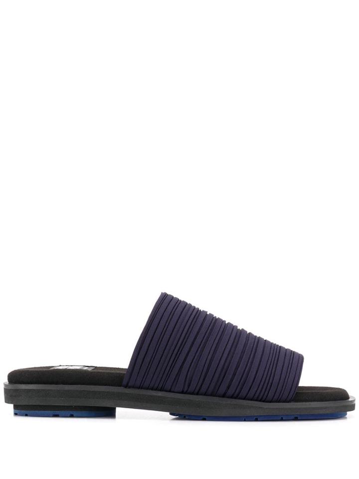 Pleats Please By Issey Miyake Pleated Mules - Blue