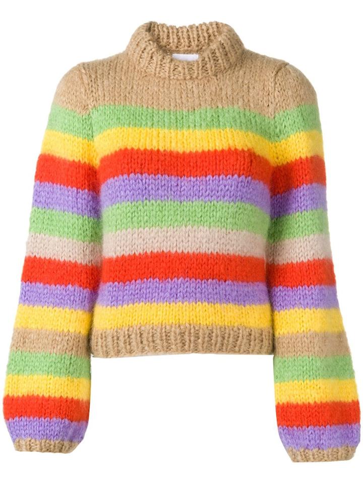 Ganni Striped Jumper - Neutrals
