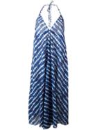 Tory Burch Halterneck Striped Dress, Women's, Size: Xs, Blue, Cotton