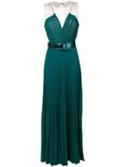 Elisabetta Franchi Belted Evening Gown - Blue