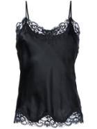Gold Hawk - Lace Trim Cami Top - Women - Silk/nylon - Xs, Black, Silk/nylon