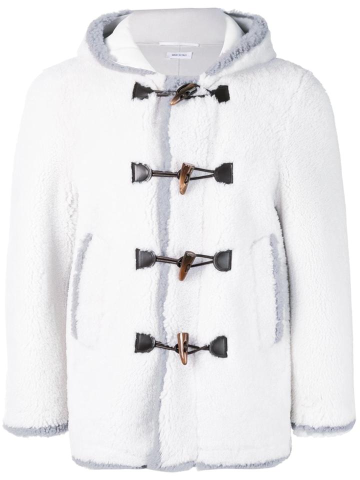 Thom Browne Tipped Duffle Coat - White