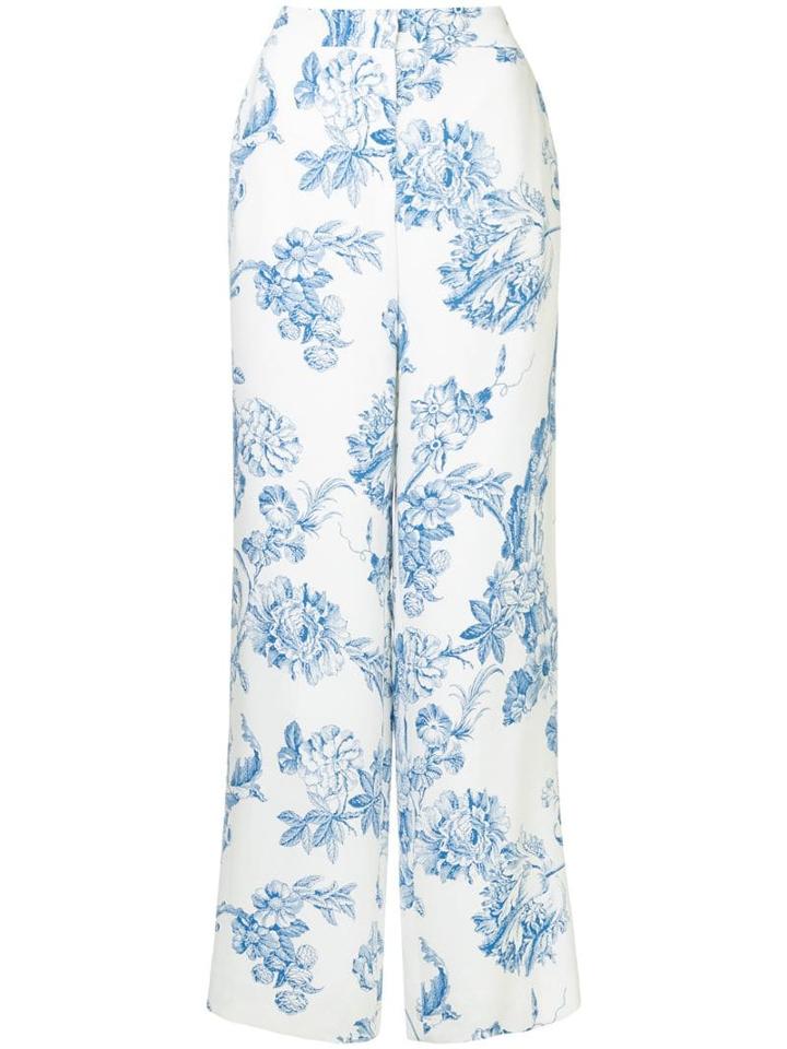 Oscar De La Renta Wide Leg Trousers - White