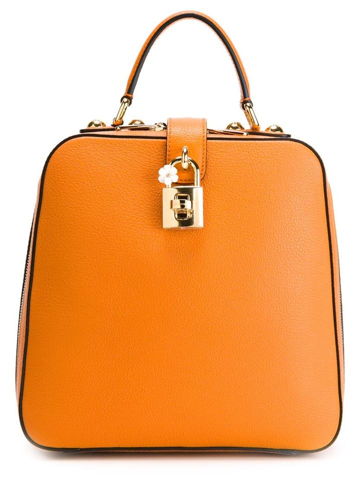 Dolce & Gabbana Rosaria Backpack, Yellow/orange, Calf Leather
