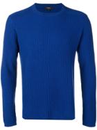 Theory Ribbed Crew Neck Sweater - Blue