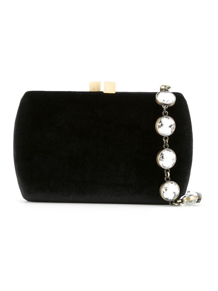 Serpui Magnetic Closure Velvet Clutch Bag
