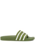 Adidas Adilette Striped Slides - Green