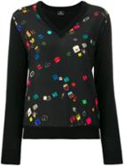 Ps Paul Smith V-neck Panelled Blouse - Black
