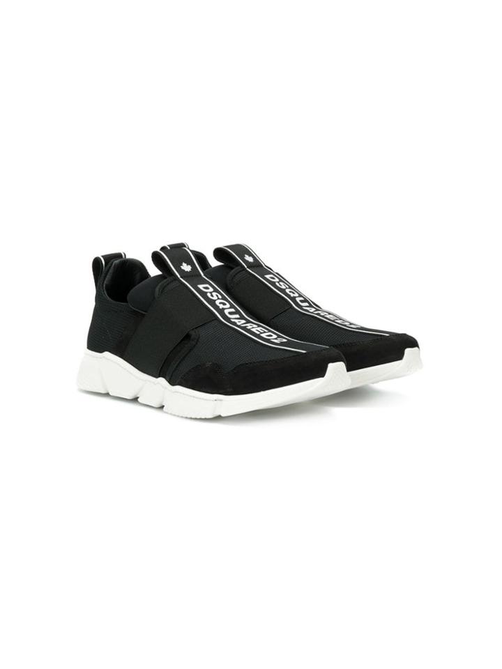 Dsquared2 Kids Logo Print Strap Sneakers - Black