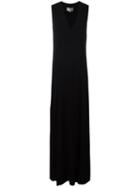 Maison Margiela V-neck Long Dress, Women's, Size: 42, Viscose/spandex/elastane/acetate/silk