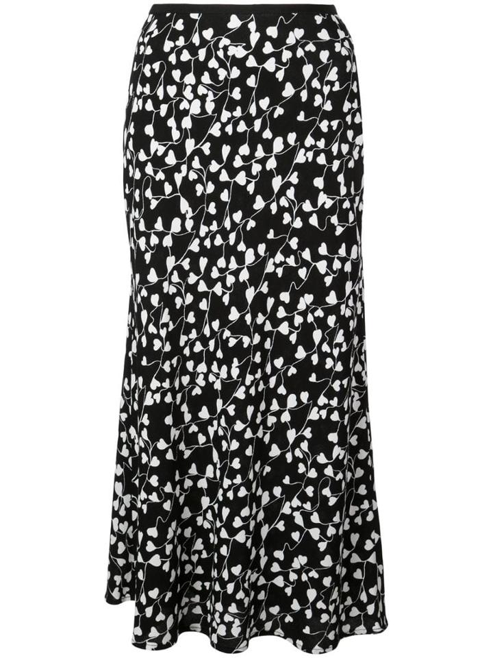 Diane Von Furstenberg Floral-print Skirt - Black