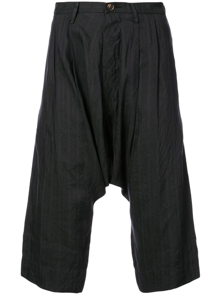 Ziggy Chen Striped Relaxed Trousers - Black