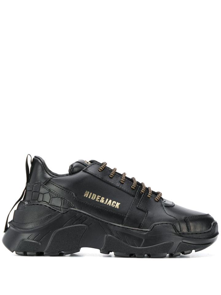 Hide & Jack Chunky Lace Up Sneakers - Black