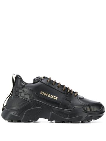 Hide & Jack Chunky Lace Up Sneakers - Black