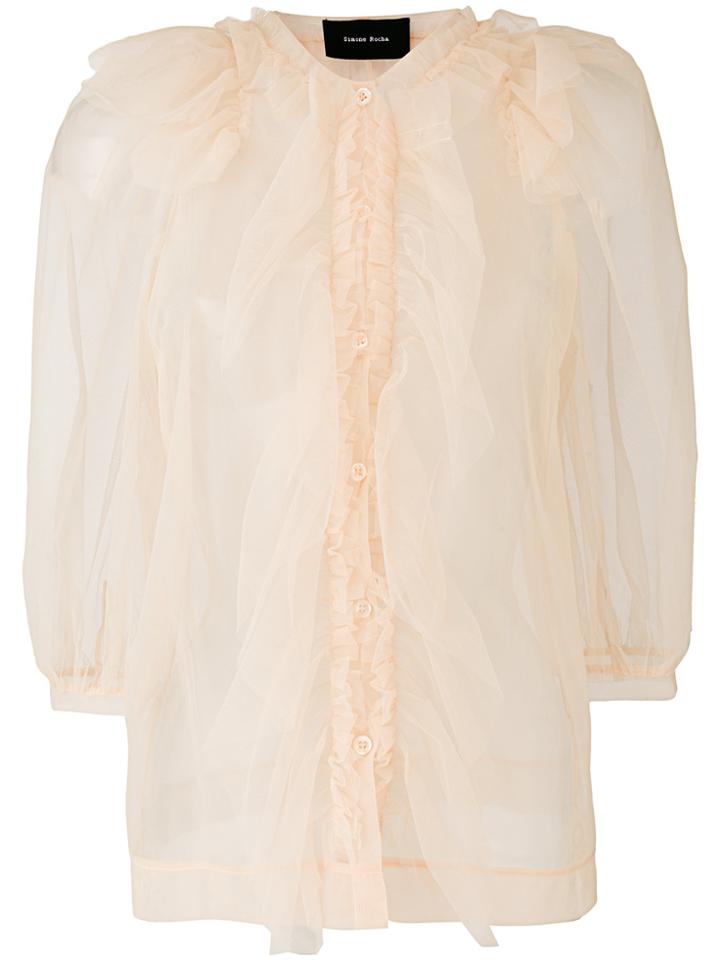 Simone Rocha Tulle Button Shirt - Nude & Neutrals