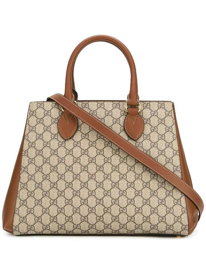 Gucci Gg Supreme Tote, Women's, Nude/neutrals, Polyurethane/leather