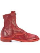 Guidi Zip Detail Boots - Red