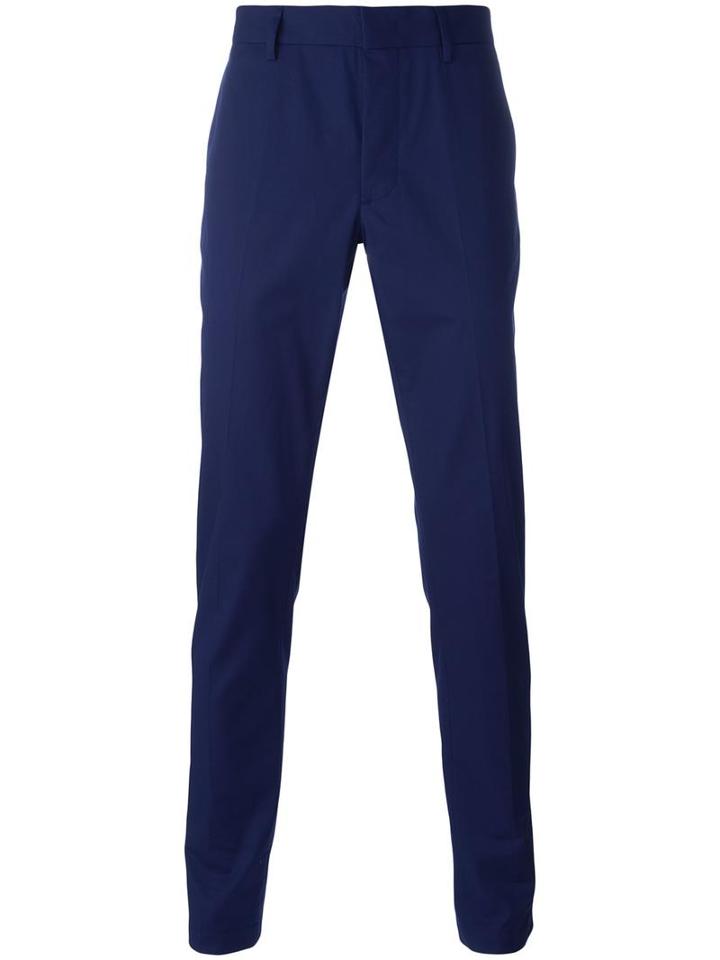 Lanvin - Tapered Chino Trousers - Men - Cotton - 52, Blue, Cotton