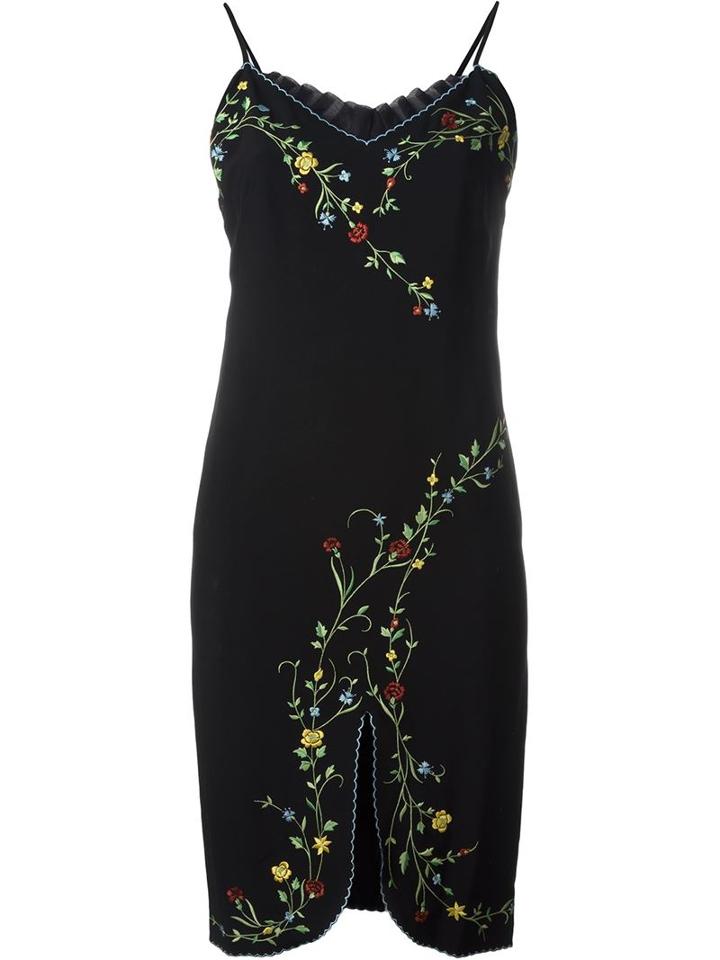 Moschino Vintage Embroidered Floral Dress