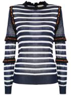 Andrea Bogosian Striped Knit Blouse - Blue