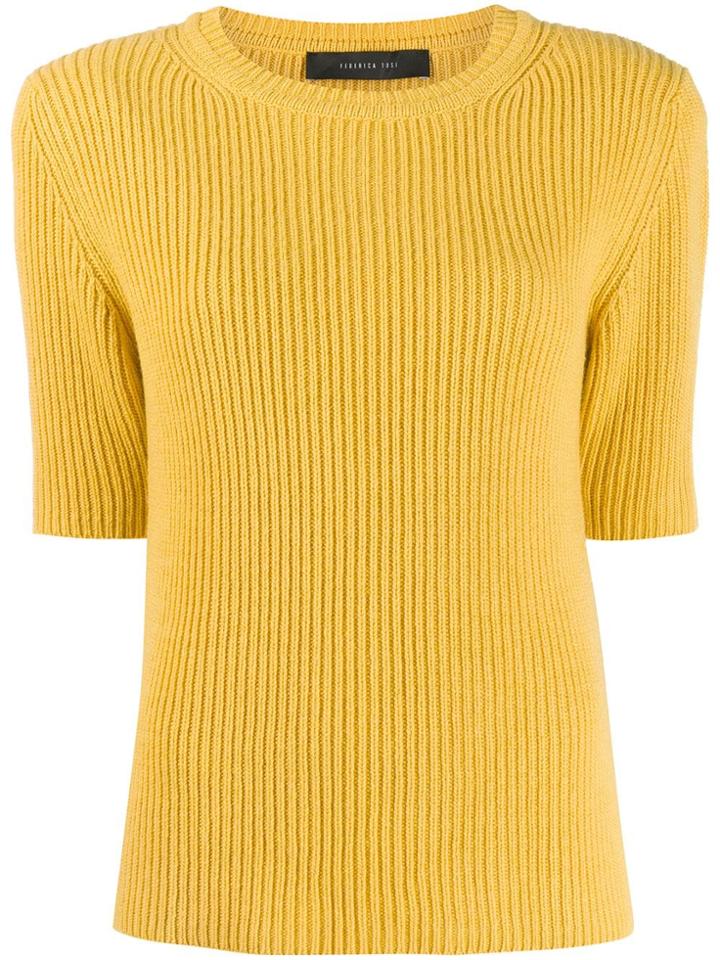 Federica Tosi Ribbed Knit T-shirt - Yellow