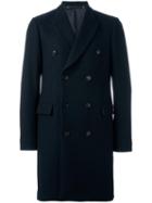Paul Smith Double-breasted Mid Coat, Men's, Size: 50, Blue, Wool/cupro