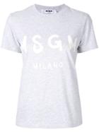 Msgm Crewneck Logo T-shirt - Grey