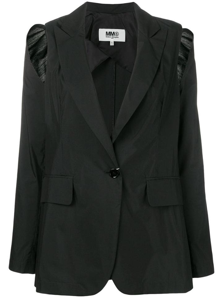 Mm6 Maison Margiela Shoulder Cut-out Blazer - Black