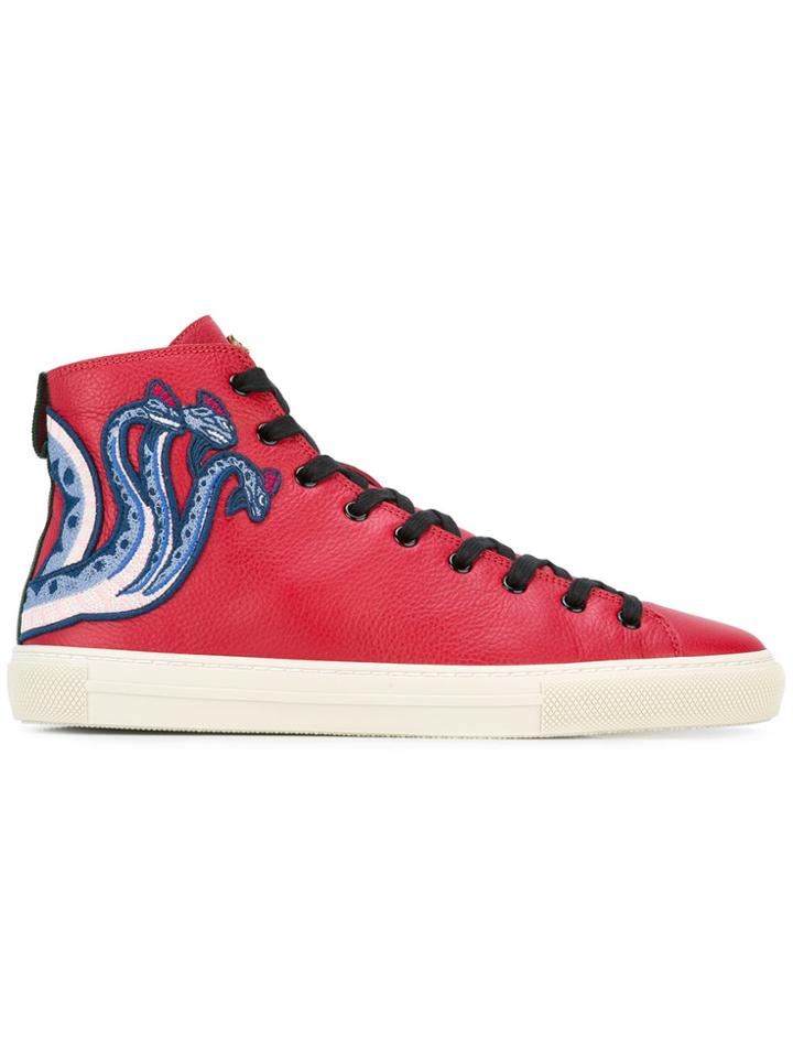 Gucci Printed Hi-top Sneakers - Red