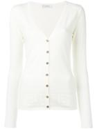 Versace Collection V-neck Cardigan, Women's, Size: 46, White, Viscose/polyester