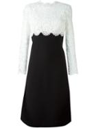 Valentino Lace Crepe Couture Dress, Women's, Size: 42, Black, Silk/cotton/virgin Wool