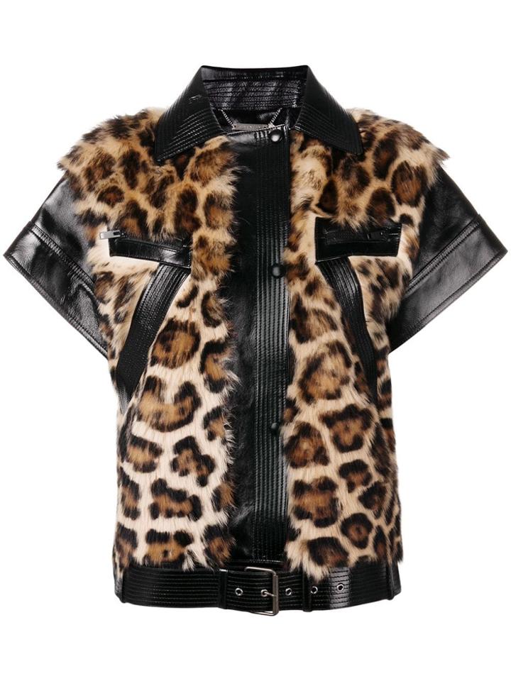 Givenchy Zipped Leopard Vest - Black