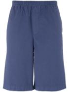 Msgm Elasticated Waistband Shorts, Men's, Size: 50, Blue, Cotton/spandex/elastane