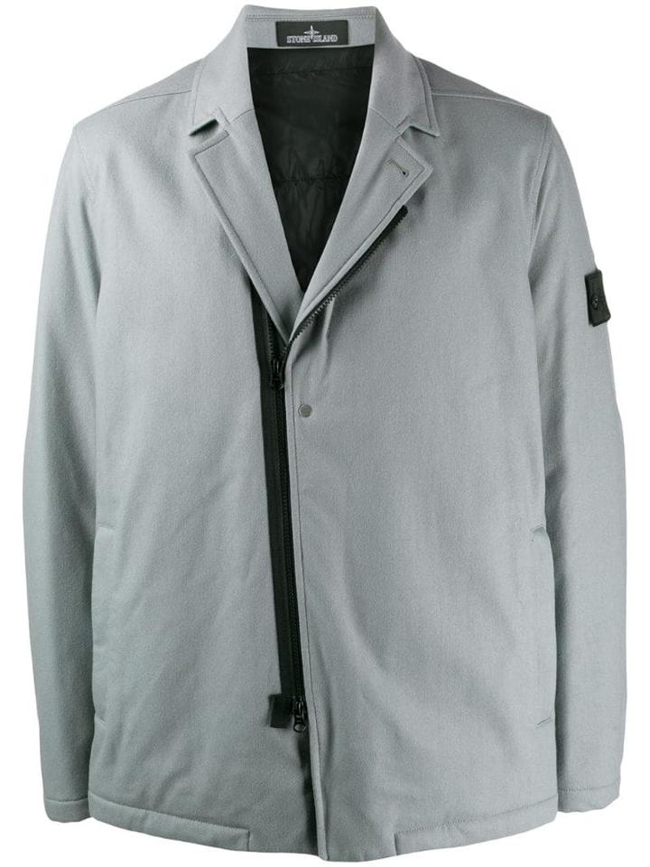 Stone Island Off Centre Zip Fastening Jacket - Grey
