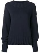 The Row Oversize Ribbed Hem Sweater - Blue