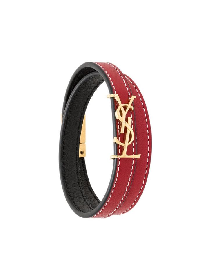 Saint Laurent Monogram Double Bracelet - Red